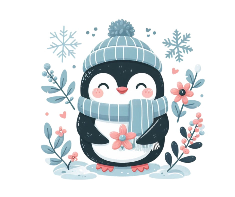 Cozy Winter Penguin Bundle – 9pc Design Digital Download
