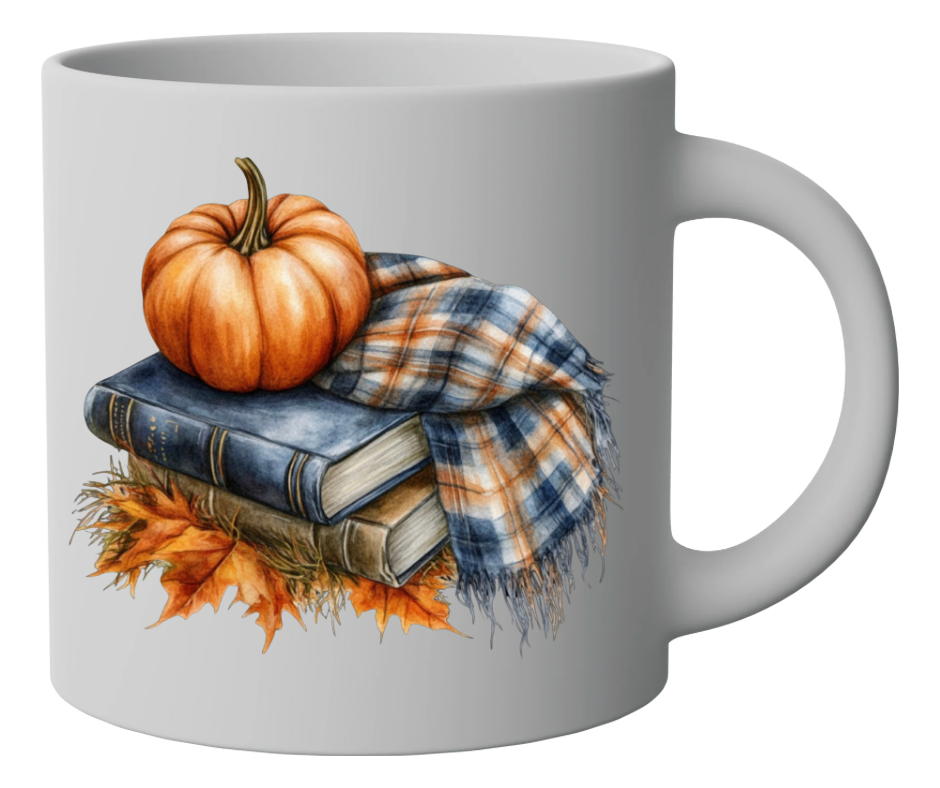 Fall Bookish With Pumpkin & Blanket Digital Download