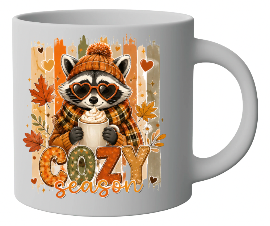 Fall Cozy Season Raccoon - Digitial PNG Download