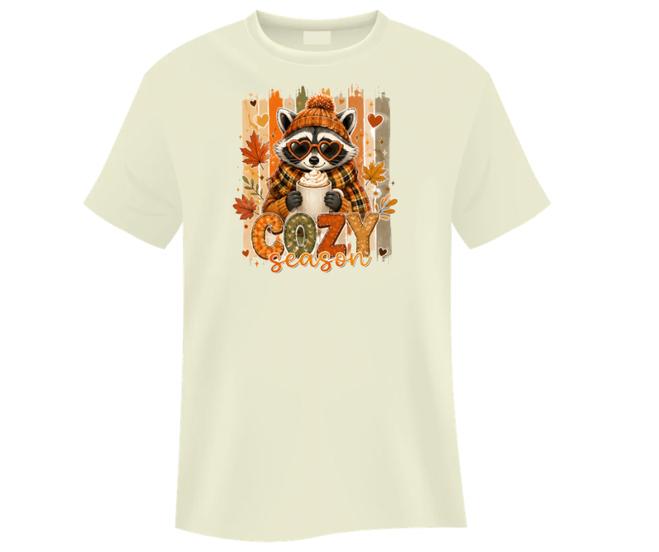 Fall Cozy Season Raccoon - Digitial PNG Download