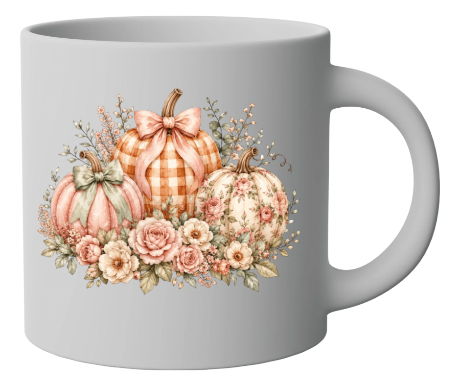 Fall Floral Coquette Pumpkin Trio Blush Pink Digital Download