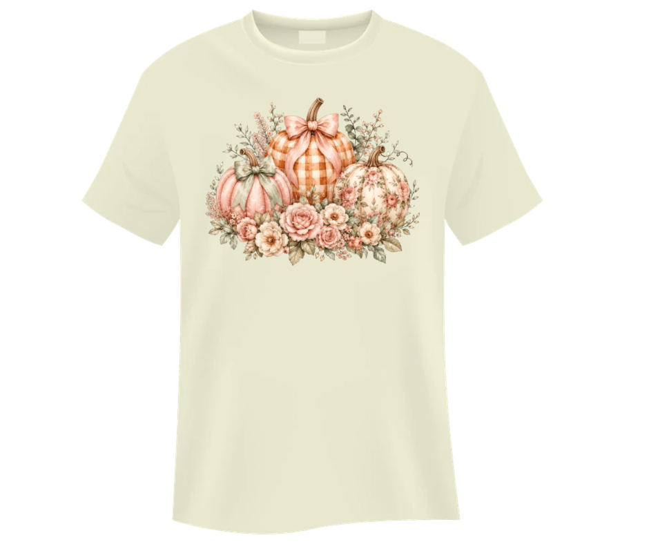 Fall Floral Coquette Pumpkin Trio Blush Pink Digital Download