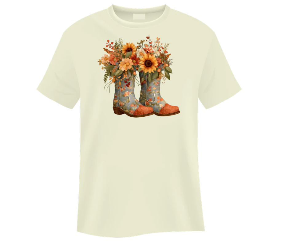 Fall Floral Cowboy Boots – Digital Download