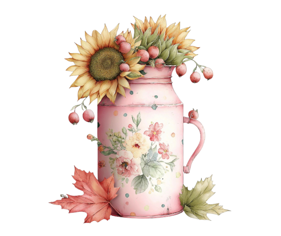 Pink Floral Pumpkin Mega Bundle – Fall Watercolor Digital Download (36 PNG Files)