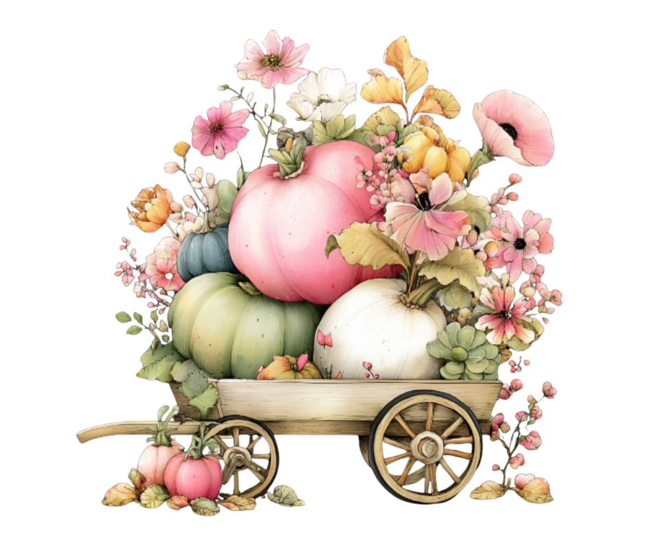 Pink Floral Pumpkin Mega Bundle – Fall Watercolor Digital Download (36 PNG Files)