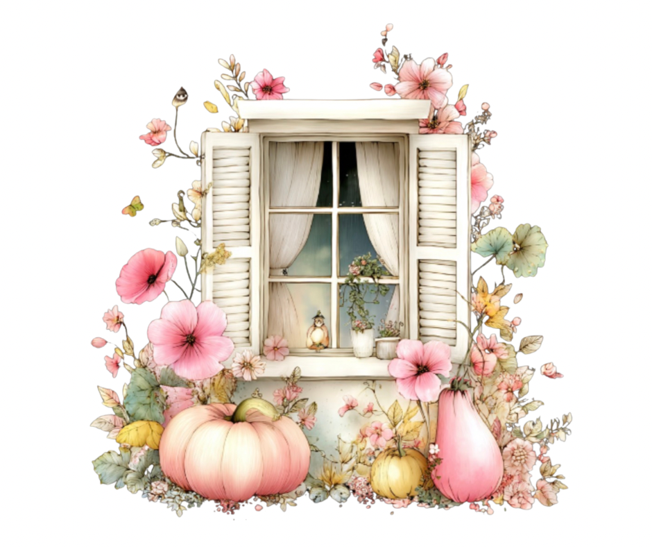 Pink Floral Pumpkin Mega Bundle – Fall Watercolor Digital Download (36 PNG Files)
