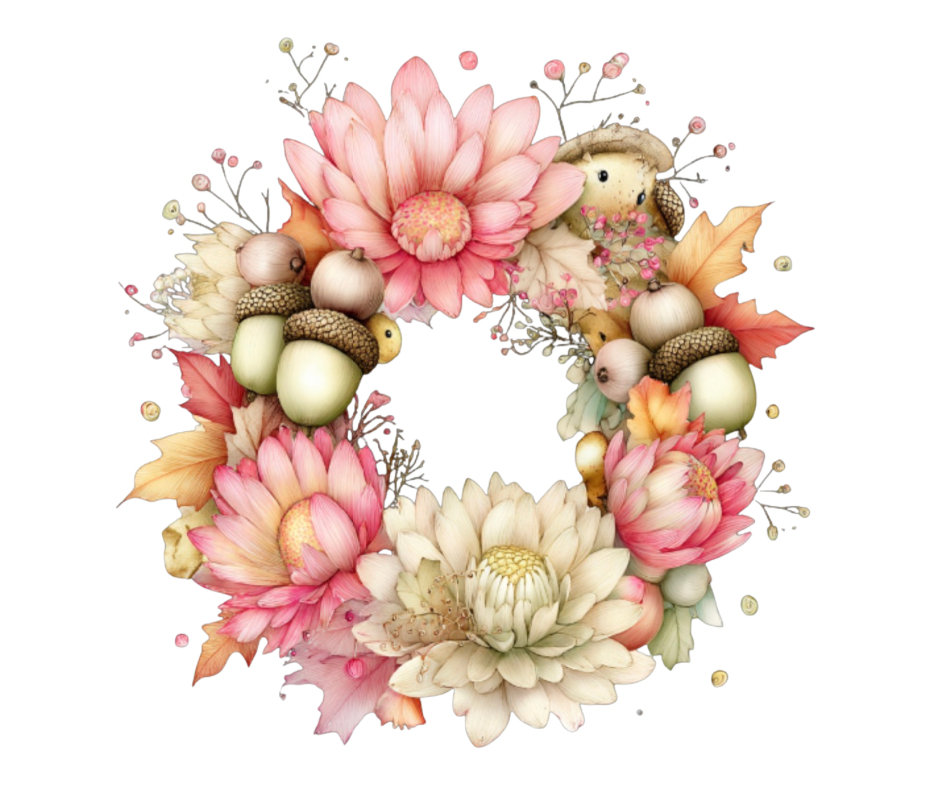 Pink Floral Pumpkin Mega Bundle – Fall Watercolor Digital Download (36 PNG Files)