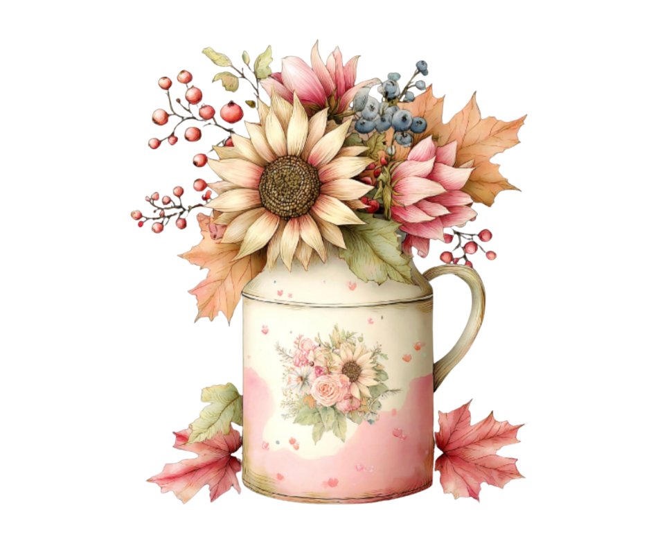 Pink Floral Pumpkin Mega Bundle – Fall Watercolor Digital Download (36 PNG Files)