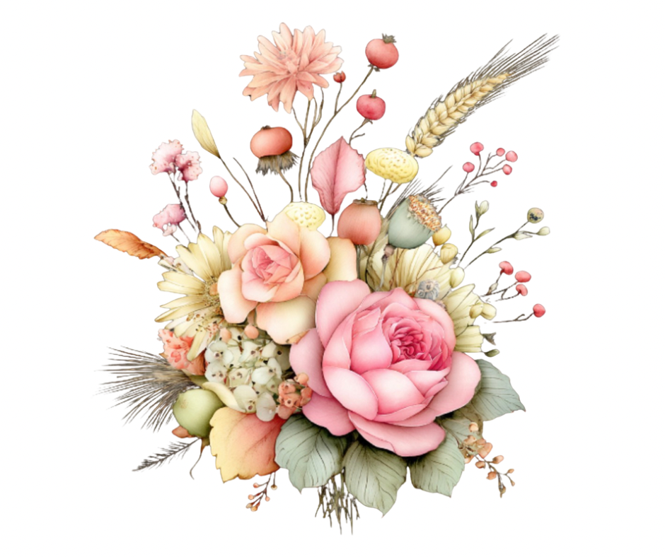 Pink Floral Pumpkin Mega Bundle – Fall Watercolor Digital Download (36 PNG Files)