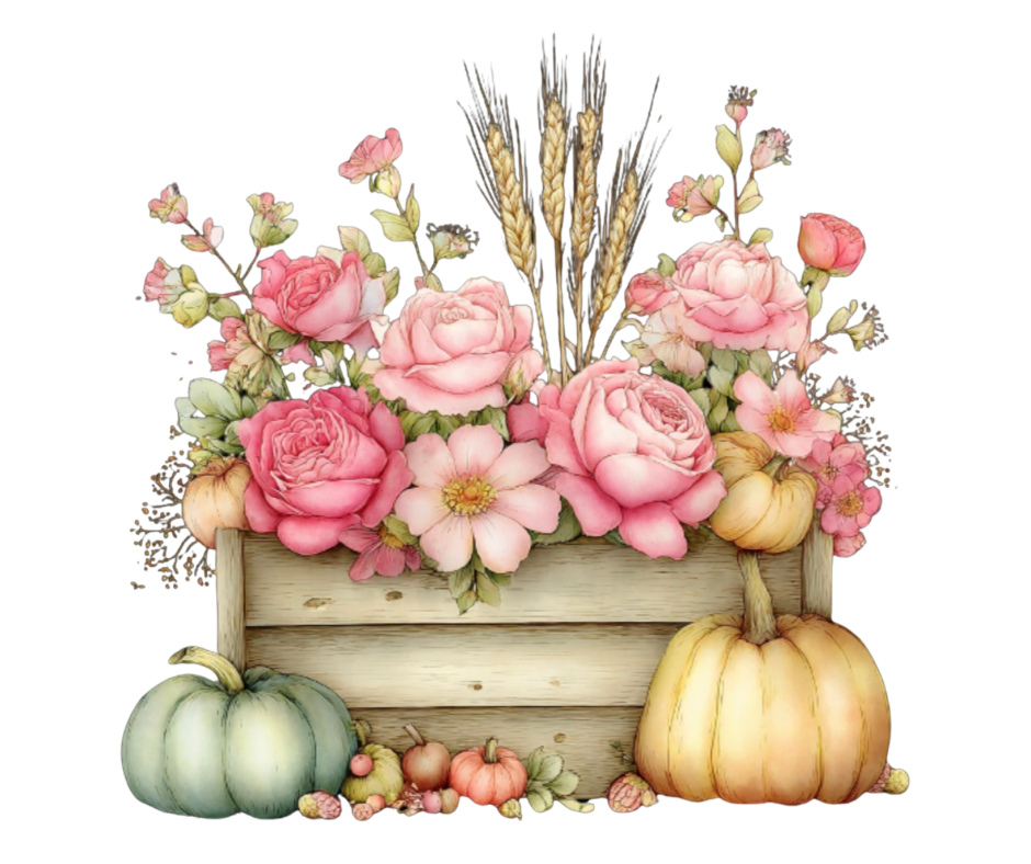 Pink Floral Pumpkin Mega Bundle – Fall Watercolor Digital Download (36 PNG Files)