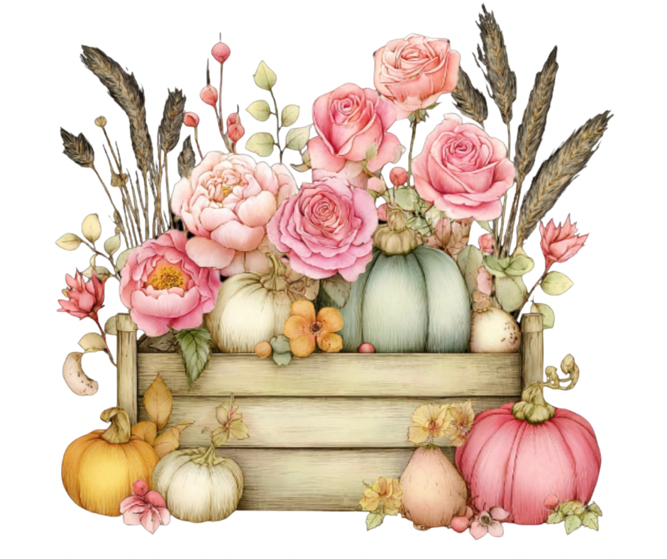 Pink Floral Pumpkin Mega Bundle – Fall Watercolor Digital Download (36 PNG Files)