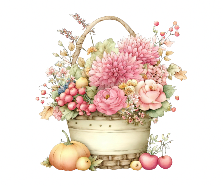 Pink Floral Pumpkin Mega Bundle – Fall Watercolor Digital Download (36 PNG Files)