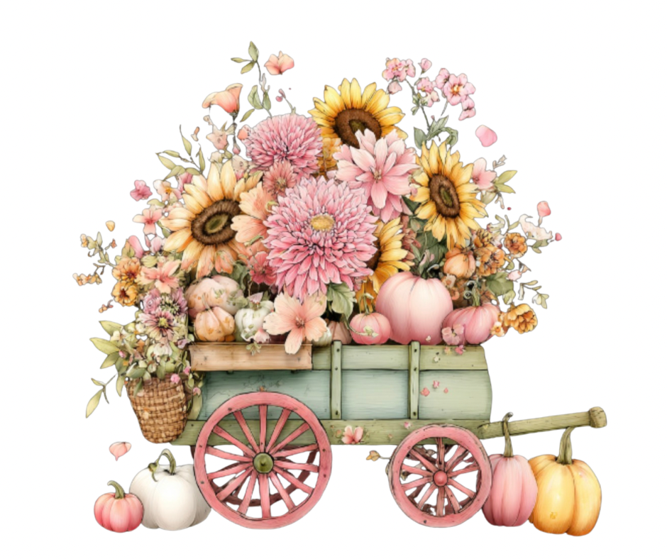 Pink Floral Pumpkin Mega Bundle – Fall Watercolor Digital Download (36 PNG Files)