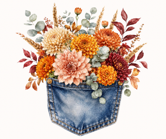 Fall Floral Pocket Bundle | 12-Design Digital Clipart Collection