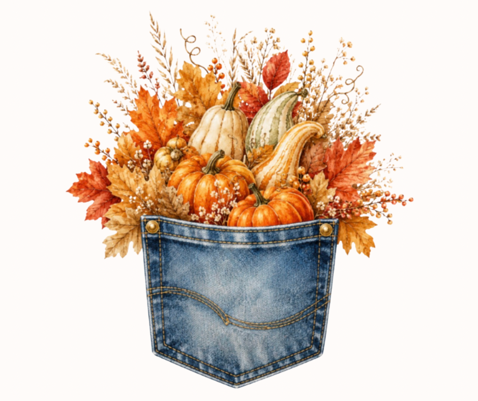 Fall Floral Pocket Bundle | 12-Design Digital Clipart Collection
