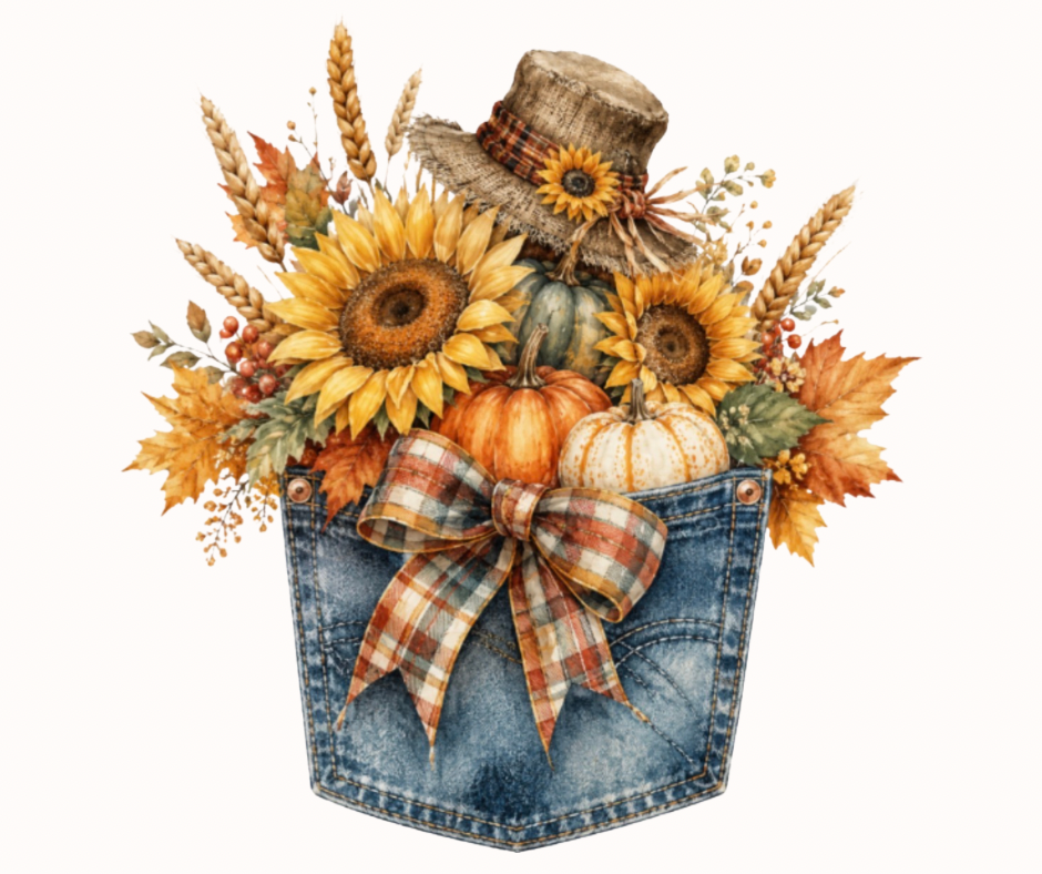 Fall Floral Pocket Bundle | 12-Design Digital Clipart Collection