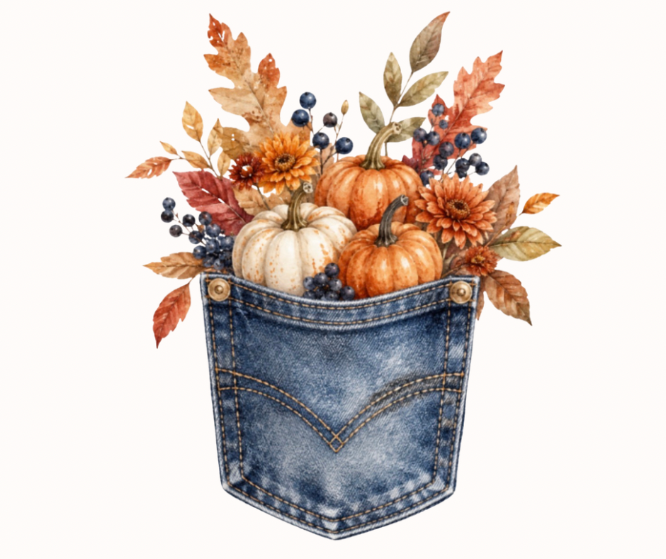 Fall Floral Pocket Bundle | 12-Design Digital Clipart Collection