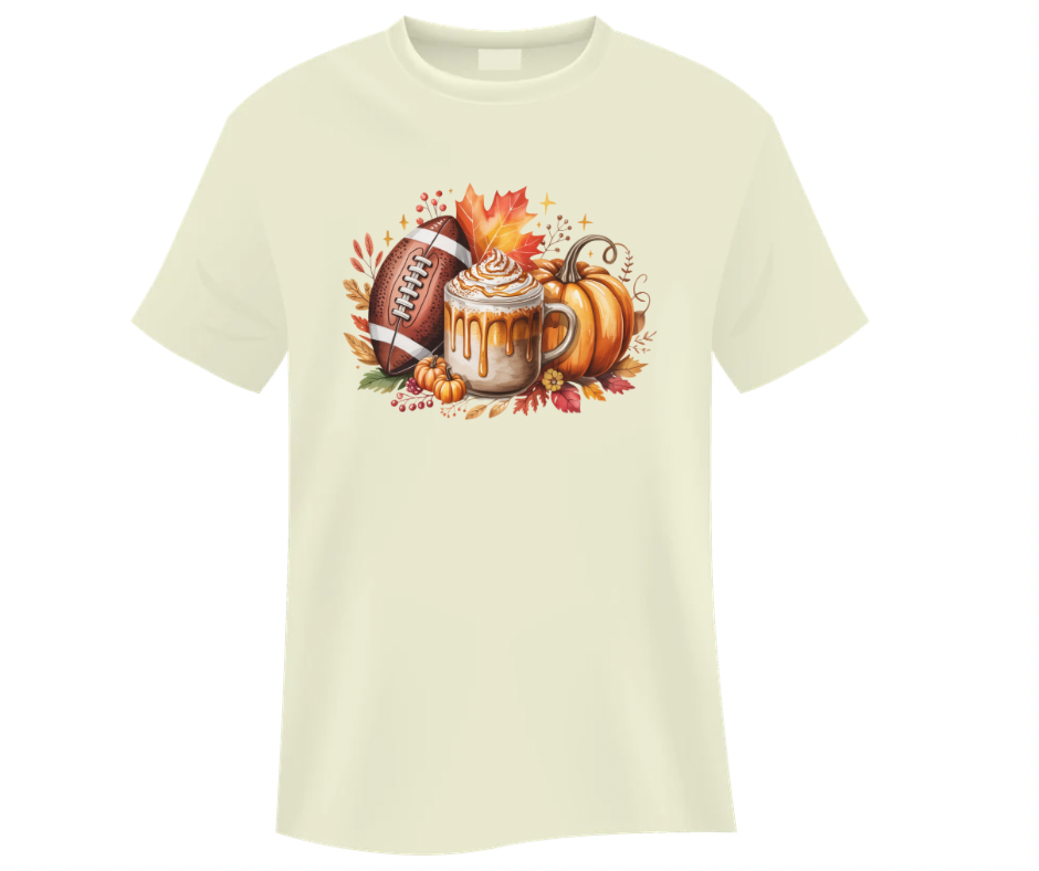 Fall Football Pumpkin Spice Latte Digital Download