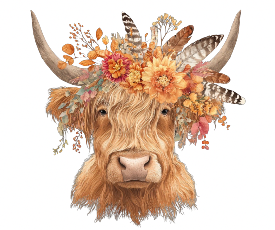 Fall Highland Cow – Digital PNG Download