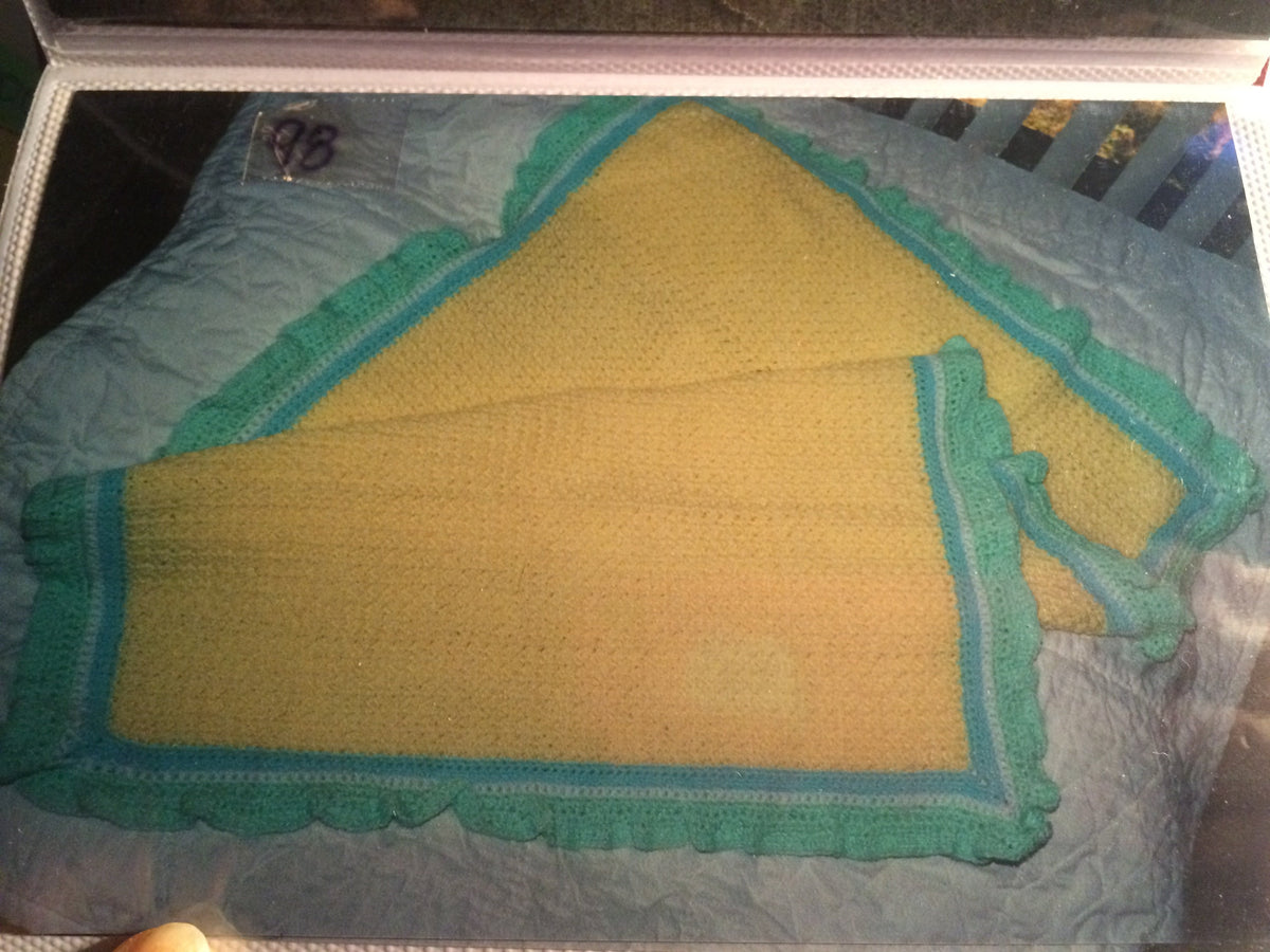 Crocheted baby afghan detail shot