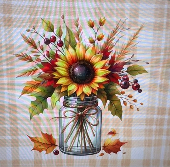 Mason Jar Sunflower Floral 20oz Skinny Tumbler