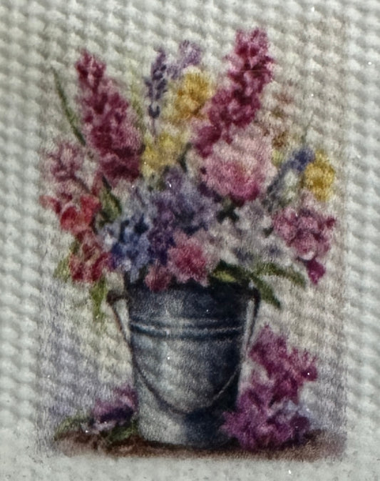 Floral Bucket Diamond Art Kit – Cottage Blooms 30x40cm Round Drill