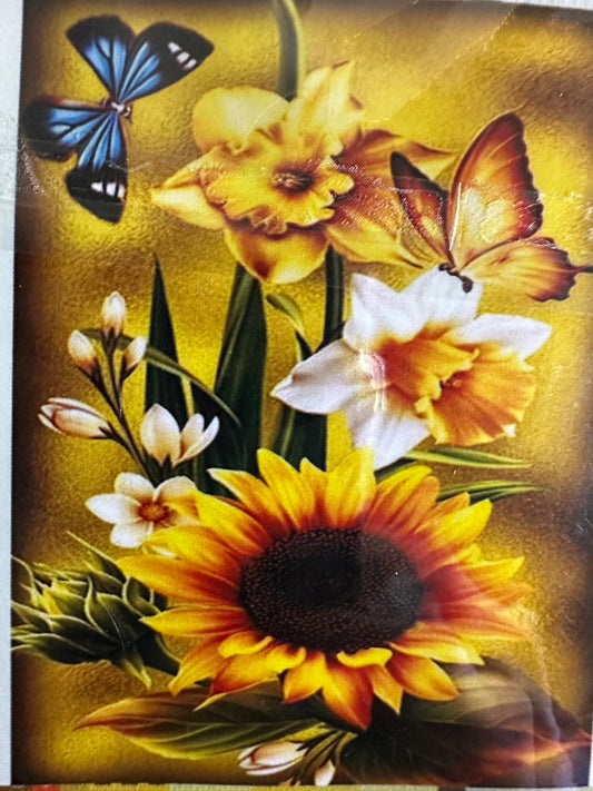 Sunflower & Butterfly Diamond Art Kit – Golden Blooms 30x40cm Round Drill
