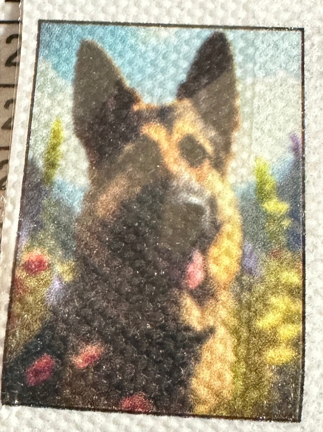 German Shepherd Diamond Art Kit – Wildflower Meadow 30x40cm Round Drill