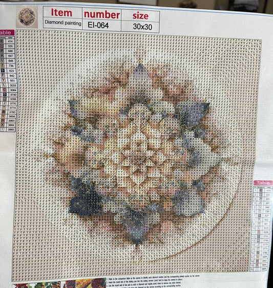 Watercolor Floral Wreath Diamond Art Kit – 30x30cm Round Drill