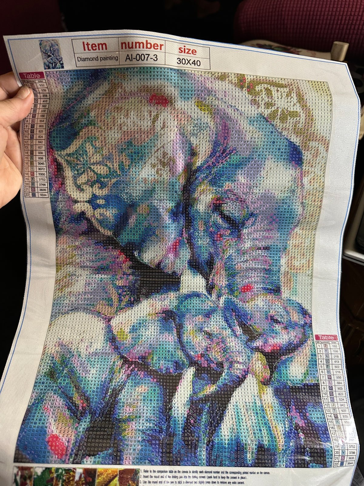 Mama Elephant & Two Babies Round Diamond Art Kit – 30 × 40 cm
