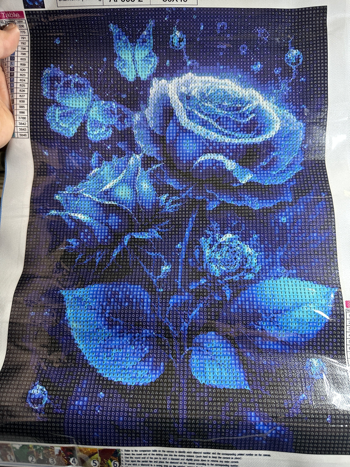 Moonlit Blue Rose & Butterflies Round Diamond Art Kit – 30 × 40 cm