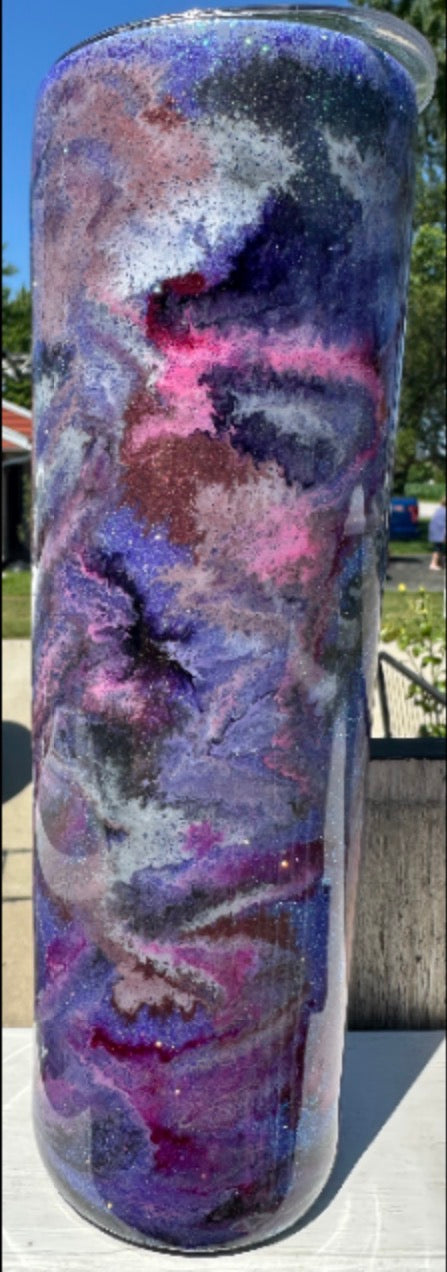 "Nebula Rose Marble" 30oz Skinny Tumbler