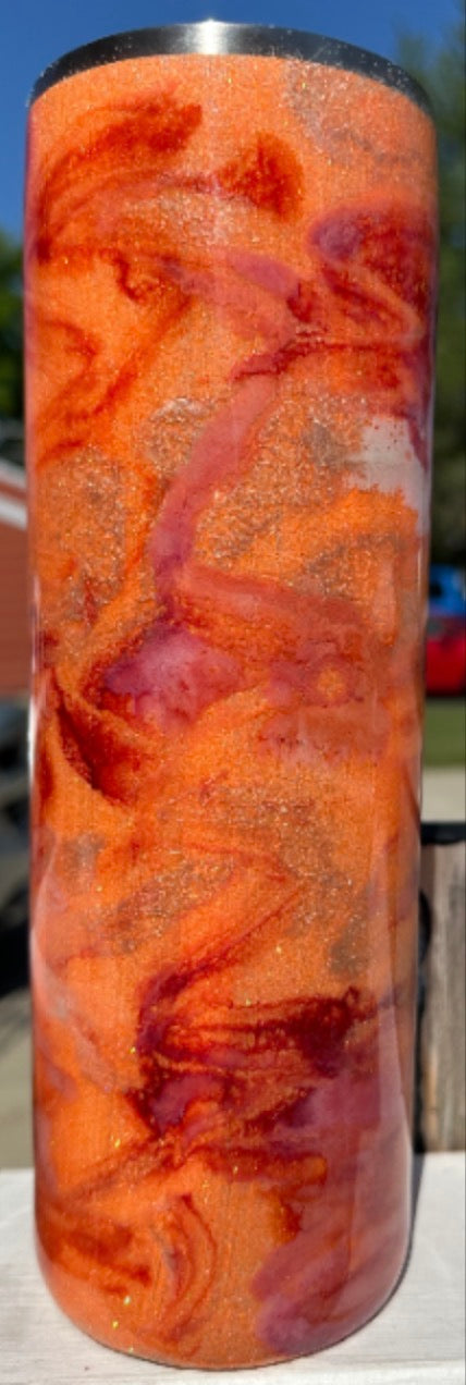 "Cozy Campfire Marble" 30oz Skinny Tumbler