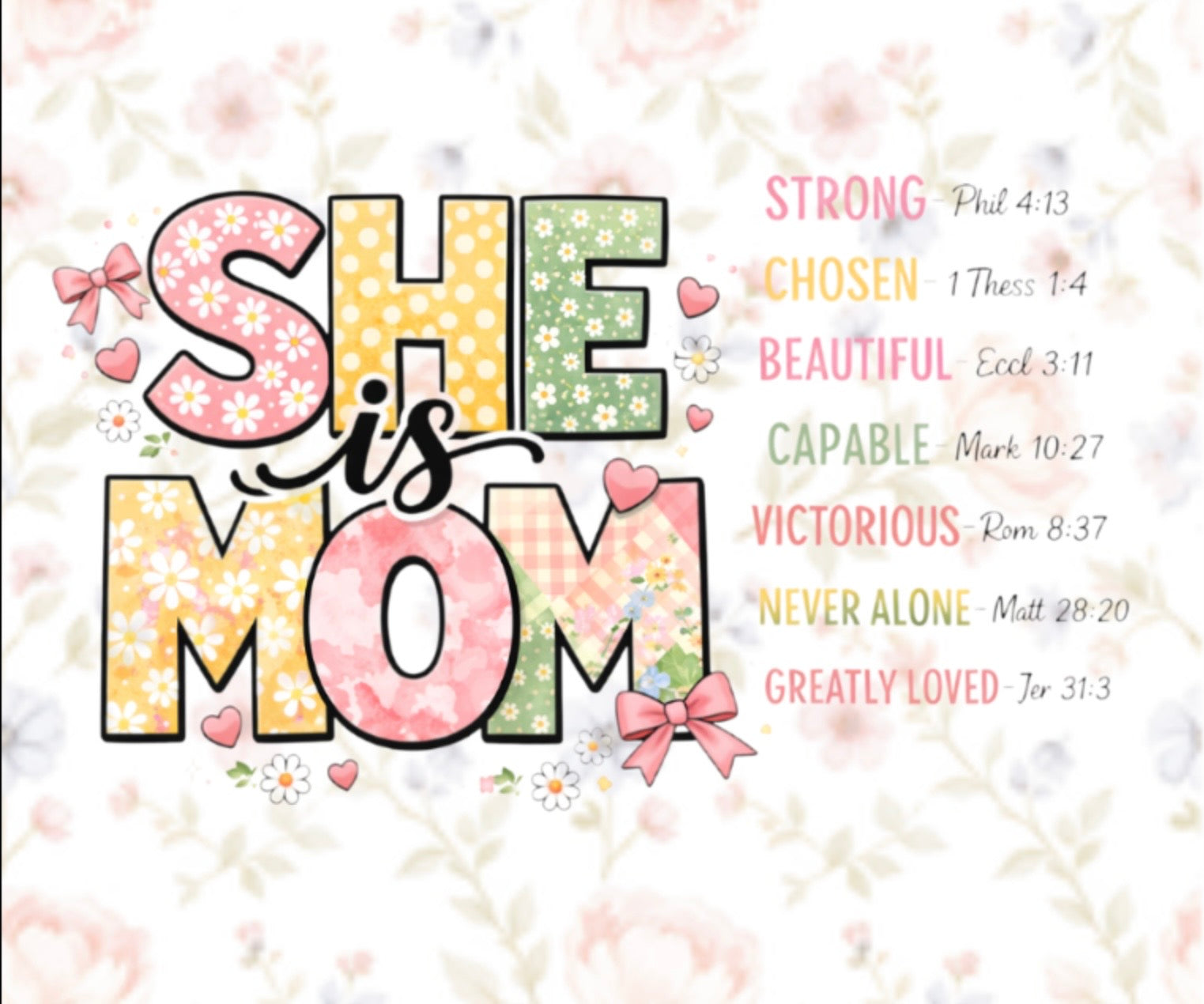 She is Mom 20oz Skinny Tumbler