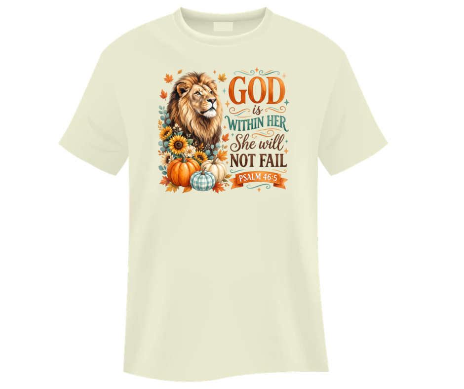 God is Within Her She Will Not Fail - Psalm 46:5 Fall PNG Digital Download