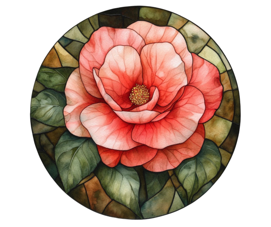 Fall Stained Glass Flowers Digital Download Bundle - 27 pc PNG Clip Art Set