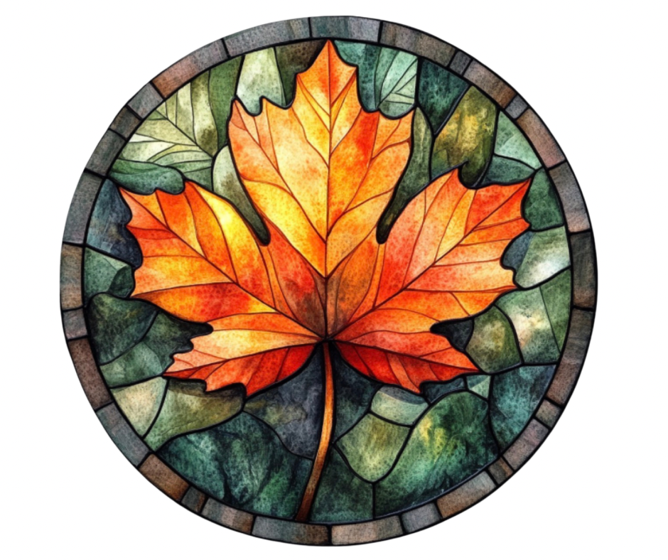Fall Stained Glass Flowers Digital Download Bundle - 27 pc PNG Clip Art Set
