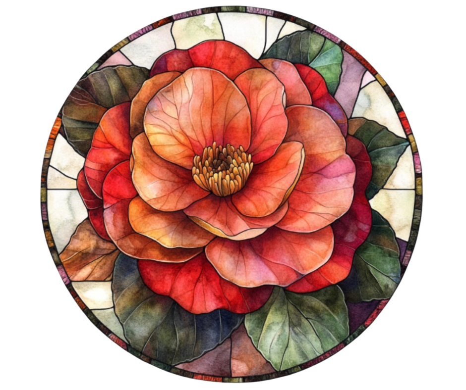 Fall Stained Glass Flowers Digital Download Bundle - 27 pc PNG Clip Art Set