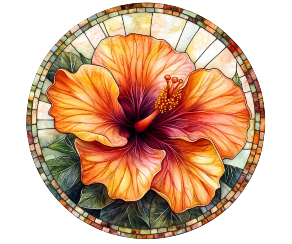 Fall Stained Glass Flowers Digital Download Bundle - 27 pc PNG Clip Art Set