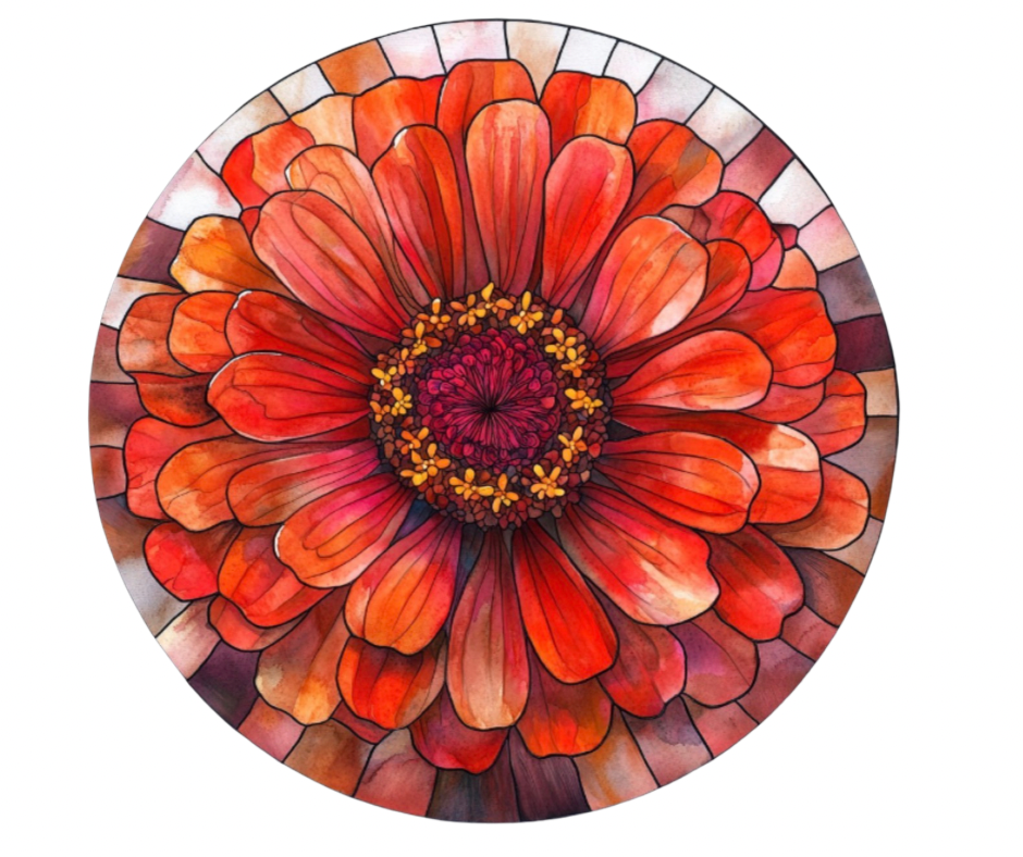 Fall Stained Glass Flowers Digital Download Bundle - 27 pc PNG Clip Art Set