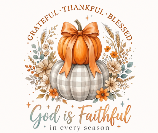 Grateful Thankful Blessed God Is Faithful In Every Season Fall Digital Download
